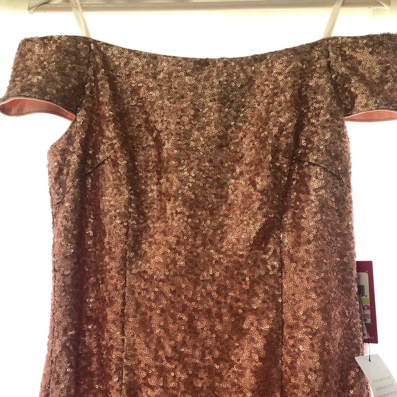 NWT Vince Camuto Blush Peach Sequin Midi Dress - Picture 7 of 11